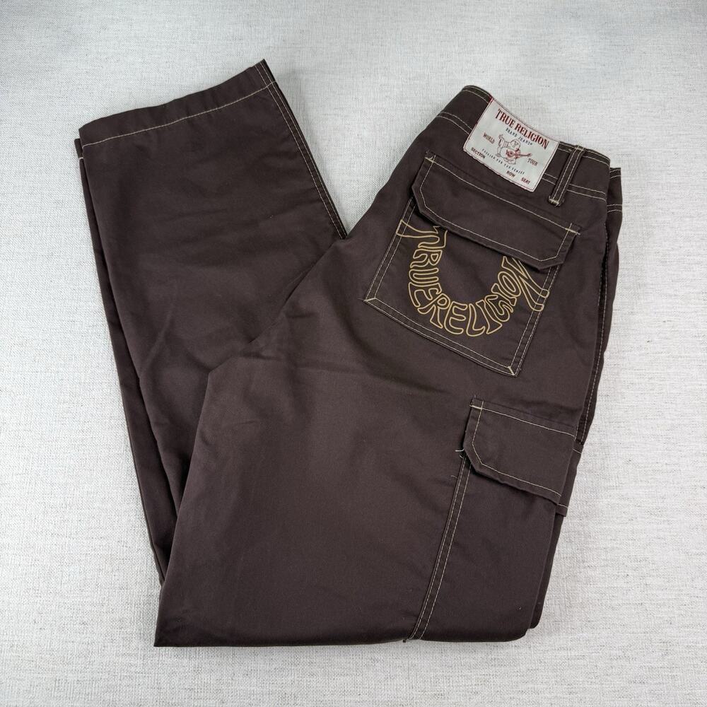 True Religion Cargo Pants Men's Bracken Brown Size 32 Workwear Style 108335